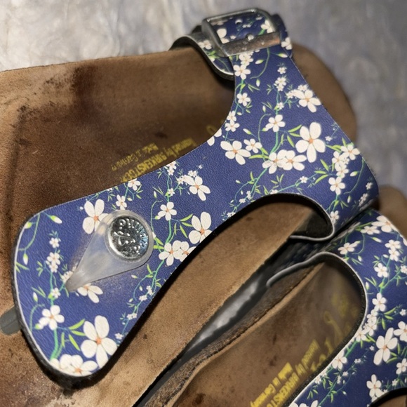 Papillio by Birkenstock Gizeh Birko-Flor Leather Footbed Sandals Blue, Size 8 - Picture 5 of 15